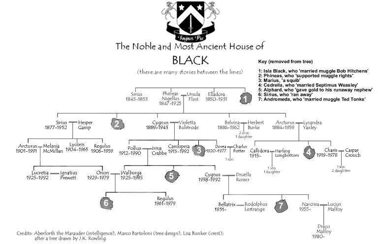 4 Generation Family Tree Chart BLACK - House Elves Anonymous