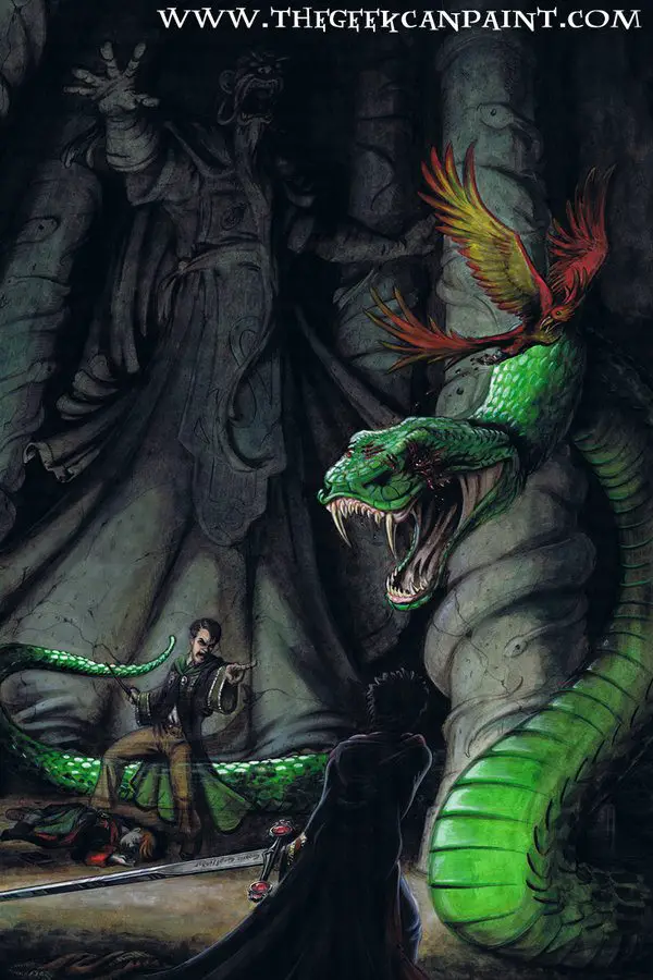 Snake, Harry Potter (Basilisk with Dark Red Mouth) - Brick Built