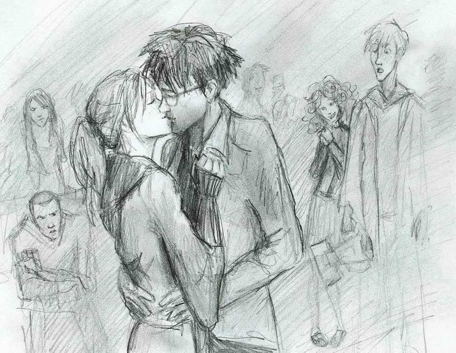 harry potter and ginny weasley first kiss