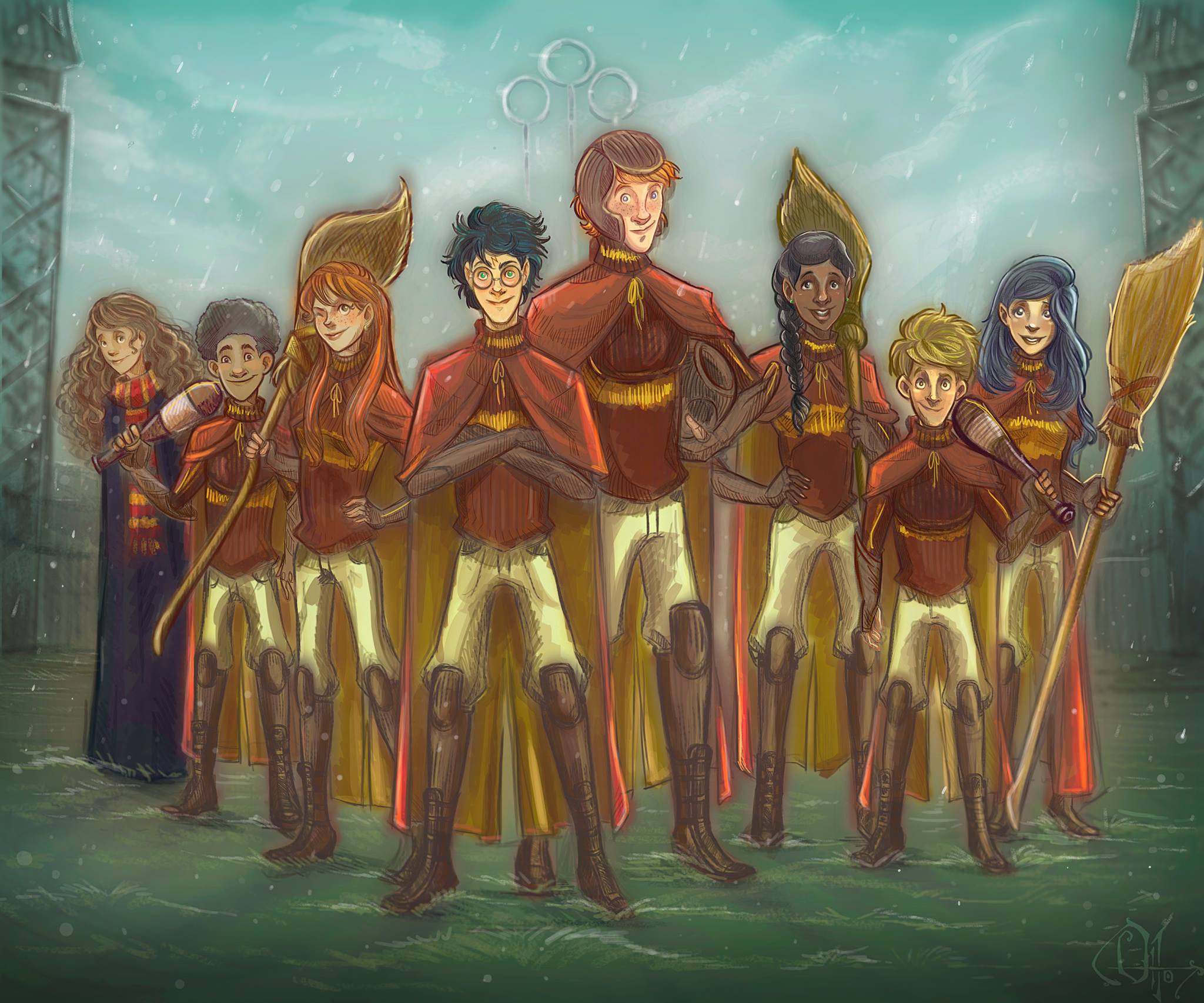 harry potter playing quidditch drawings