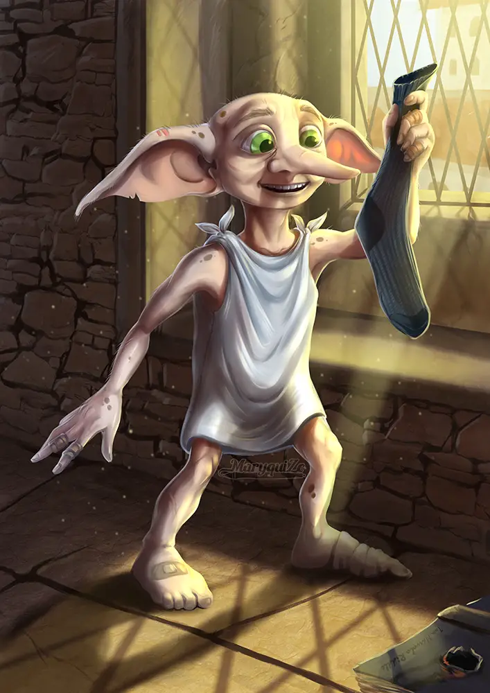 Dobby visits Harry's dormitory on Christmas morning – Harry Potter Lexicon