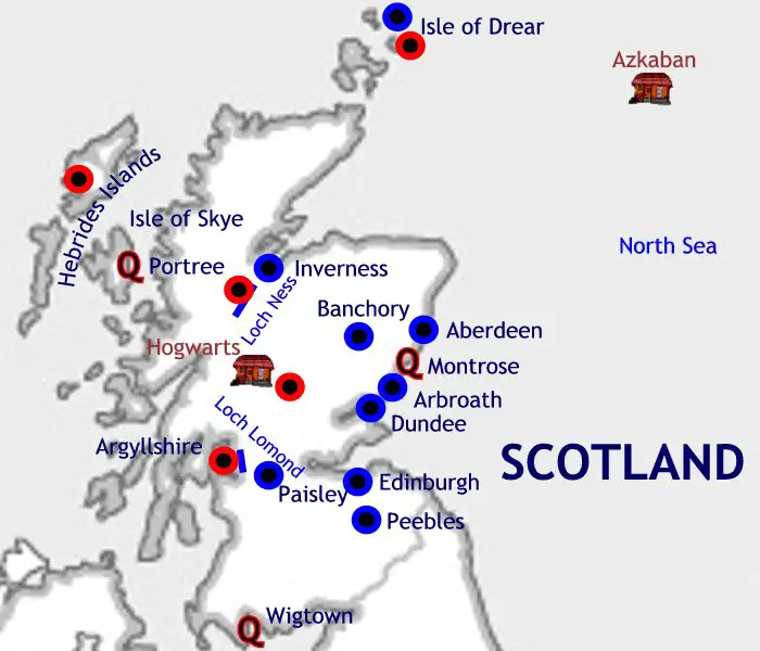 Hogwarts On A Map Map Of Wizarding Scotland – Harry Potter Lexicon